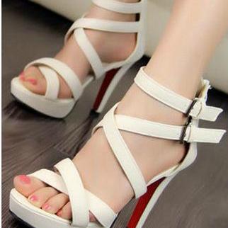 Sexy Peep Toe Hollow Out Super High-heeled Sandals