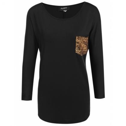 Women's Batwing Long Sleeve Sequined..