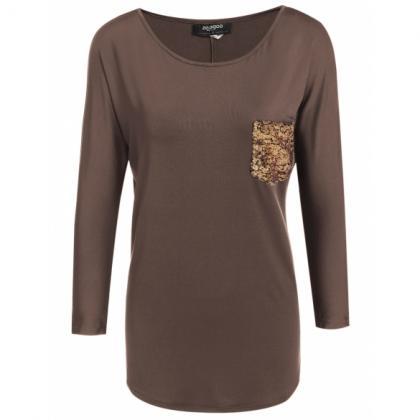 Women's Batwing Long Sleeve Sequined..