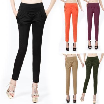 Women Harlen Colorful High-waisted Pants Trousers..