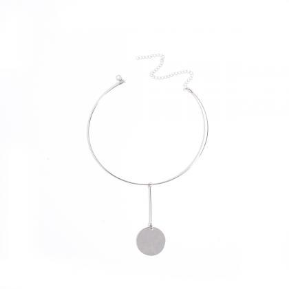 Temperament All-match Exaggerated Disc Necklace