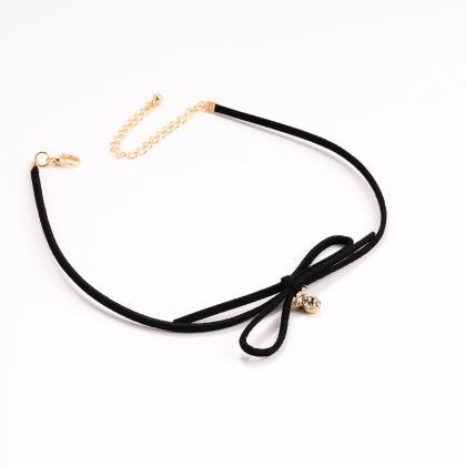 Bowknot Beads Short Choker Necklace