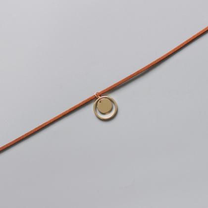 Simple Korean Big Round Cashmere Pendant Necklace