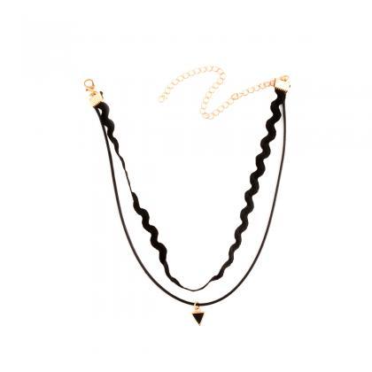 Joker Geometry Triangle Double Layers Necklace