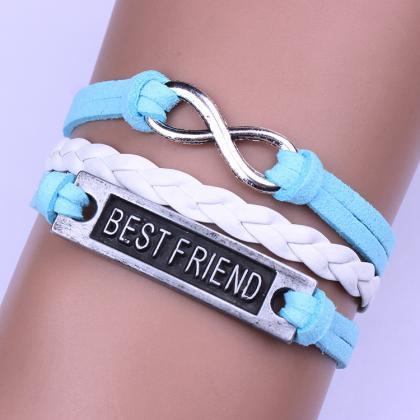 Bestfriend Leather Cord Woven Bracelet