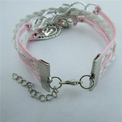 Love Heart Arrow Lock Key Multi-strand Bracelet