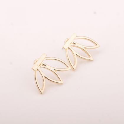 Hollow Out Lotus Lady's Stud Earrings