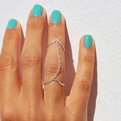 Sexy Multi-finger Double V Shape Ring