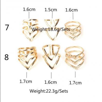 Personality Fashion Crystal V Suit Ring