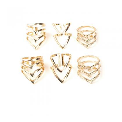 Personality Fashion Crystal V Suit Ring