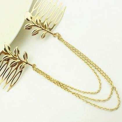 Beautiful Leaf Chain Tassel Hair Accessories