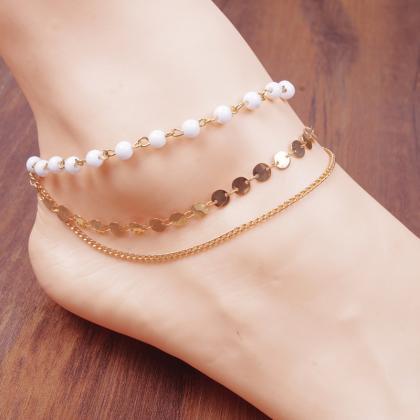 Bohemia Beads Sequins Anklet