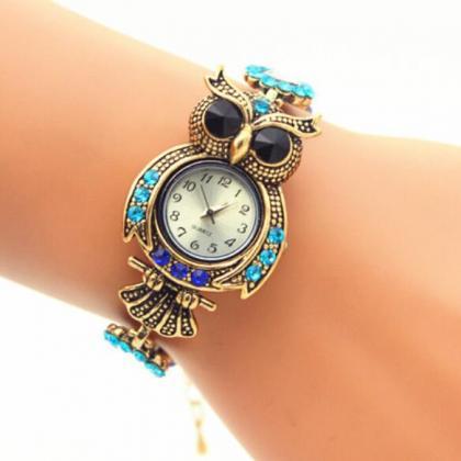 Retro Style Owl Circle Bracelet Watch