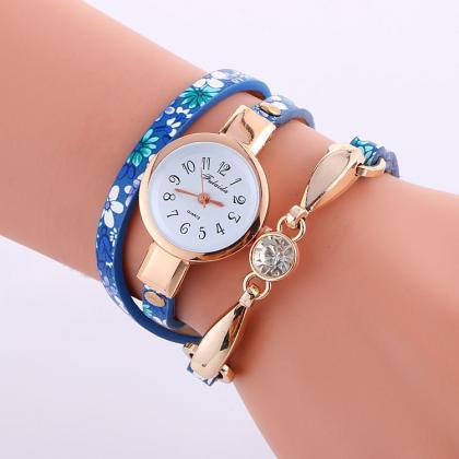 Classic Small Dial Print Crystal Watch