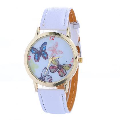 Style Butterfly Leather Watch