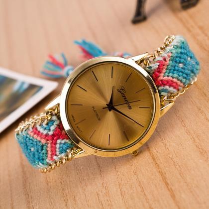 National Style Woven Diy Watch