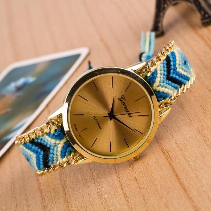 National Style Woven Diy Watch