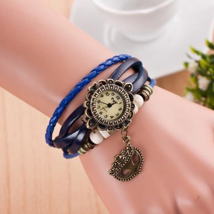 Retro Mask Handmade Woven Bracelet Watch