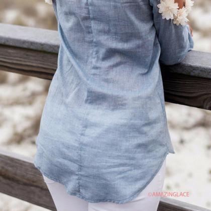Hollow Out Flowers Shoulder Long Sleeve Blouse