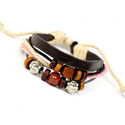 Colorful Beaded Leather Multilayer ..