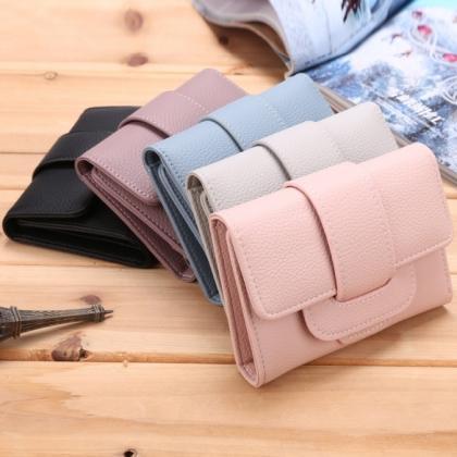 Fashion Women's Solid Trifold Wallet..