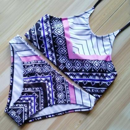 Hot Style Halter Print Two Pieces S..