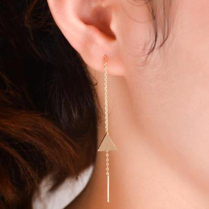 Geometry Pendant Tassels Earrings