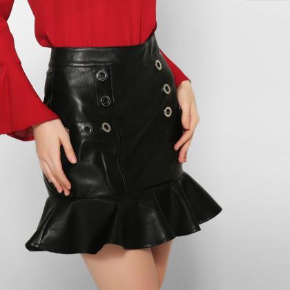 Falbala High Waist Bodycon Short Skirt