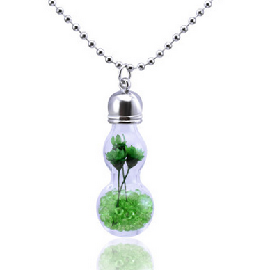 Hollow Glass Flower Colorful Gourd Pendant..