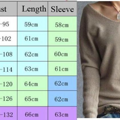 Loose V Neck Batwing Pullover Sweater