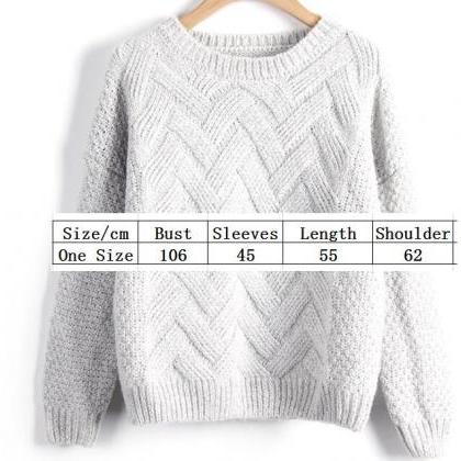 Scoop Pull Over Knitting Sweater