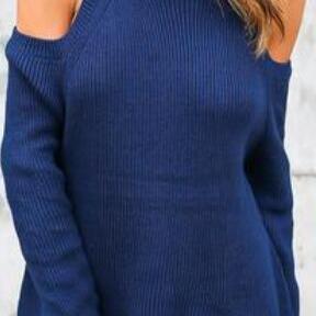 Sexy Bare Shoulder High Neck Long Sleeve Pure..