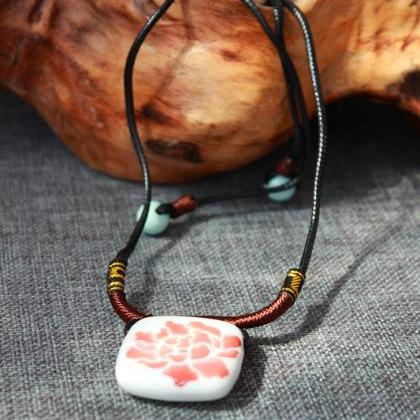 Fambe Ceramic Beads Long Necklace