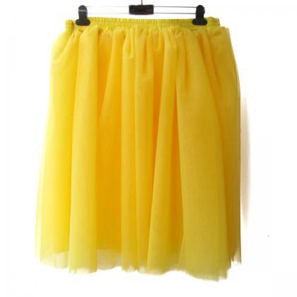 Lovely 7 Layers Pleated Flared Veil Skirt