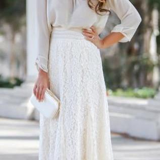 High Waist Hollow Out Lace Slim Full..