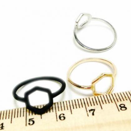 High-grade Minimalist Punk Hexagon Ring