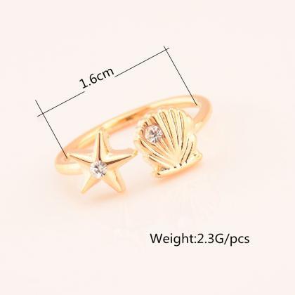 Personality Metal Stars The Shell Opening Ring