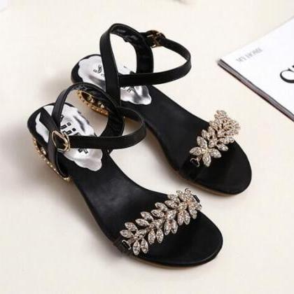 Peep-toe Roman Deformed Low With Party With..