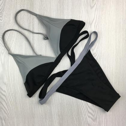 Sexy Color Matching Two Pieces Swimwear
