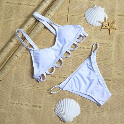 Solid Circle Two Pieces Swimwear