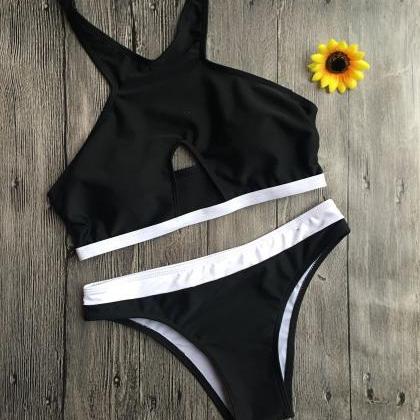 Black Sexy Style Two Pieces Swimwear