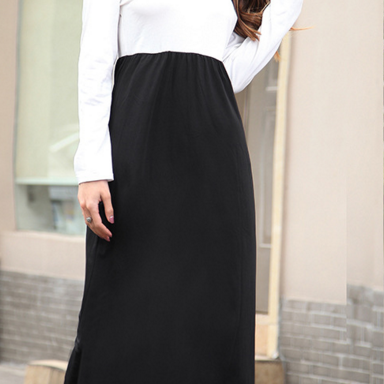 Round Collar Loose Backless Long Sleeve Dresses