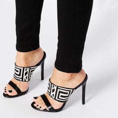 PU Peep-toe Summer Stiletto Heel Slipper Sandals