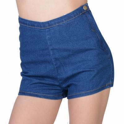 Women Girl Slim High Waist Jeans Denim Tap Short Pants Tight A Side Button Hotsale