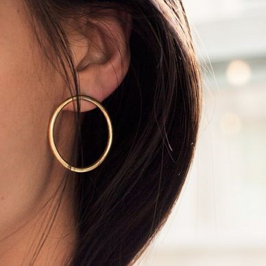 Oversized Hoop Stud Earrings In Gold or Silver, Jewelry 