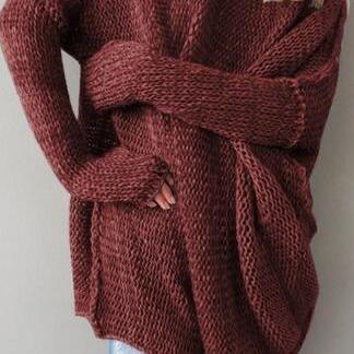 Long Sleeve Knit Pull Over Loose Sweaters