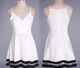 ROULEAUX STRAP V-NECK MINI DRESS GROUND CONTROL