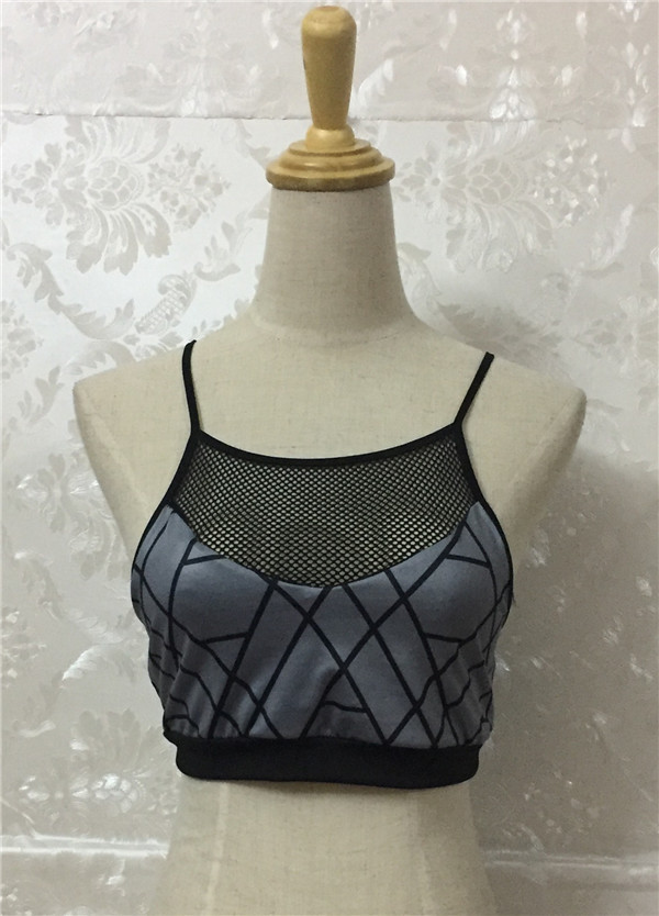 Sexy Grid Perspective Condole Belt Backless Crop Top