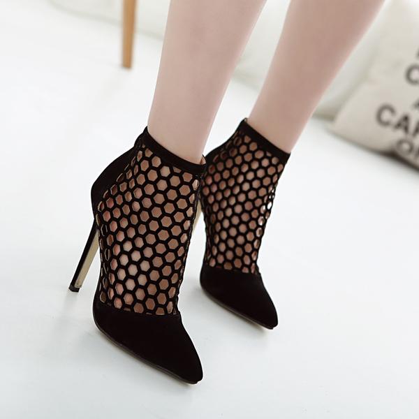 Cut Out Pointed Toe High Heel Short Boot Sandals