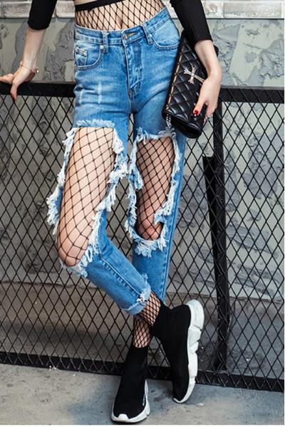 rough jeans style for girl